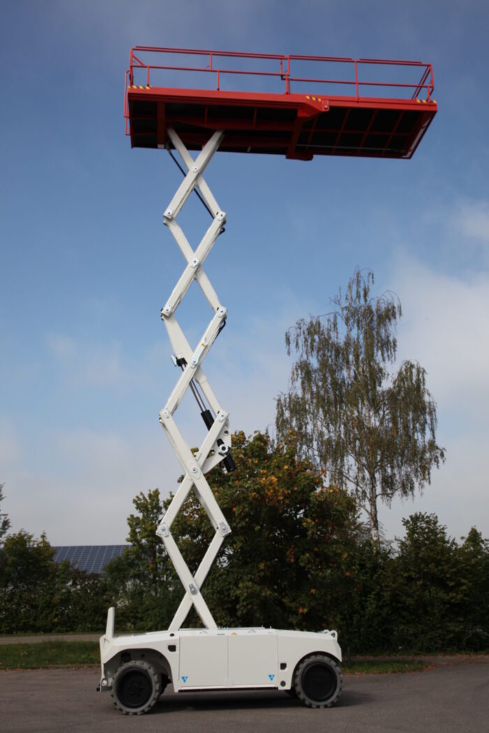 PB S128-19E Elektro-Scherenbühne mit 12,80 m Arbeitshöhe und immensen 900 kg Tragkraft